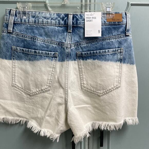 True Craft High Rise Short Ombre Denim White Cut Off Size 9 NEW - Picture 4 of 4